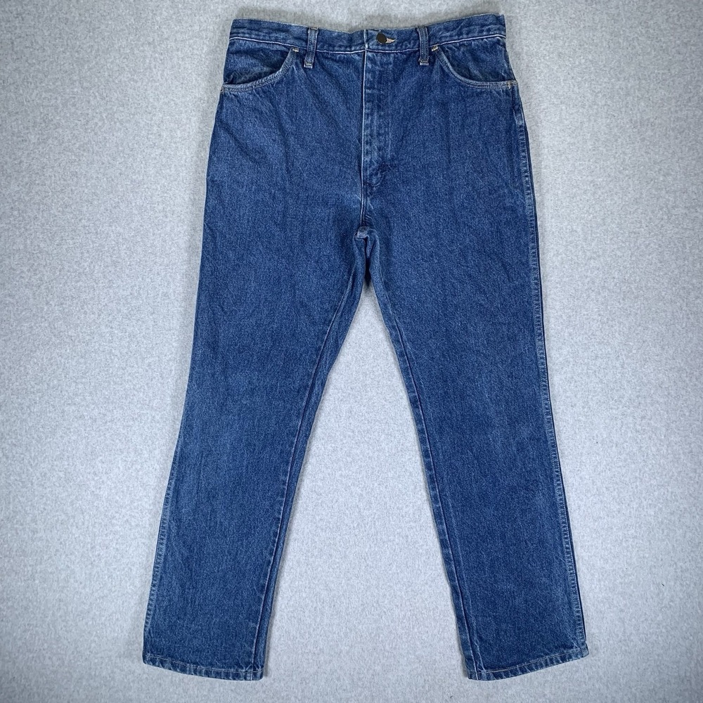 Vintage Rustler Jeans Men 36x32 Made in USA Medium Wash Regular Fit 100% Cotton - Picture 2 of 10